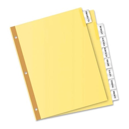 Avery Dennison Avery Worksaver Insertable Divider Value Pack, Print-on, 8 Tabs, 24 Sets, Buff 11115